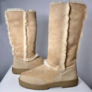 UGG Australia Women Sundance II Sheepskin Suede Winter Sand Color Boots 8W